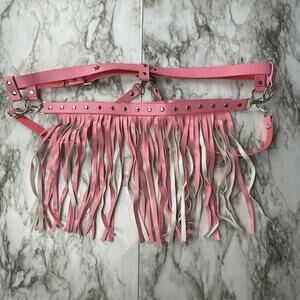 F0056 Pink Fringe Belt One Size Fits Most